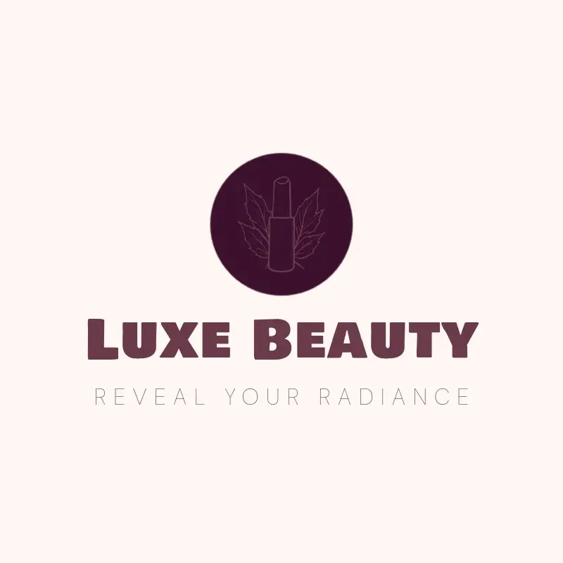 The beauty business name Luxe Beauty as a branded logo with a single color icon