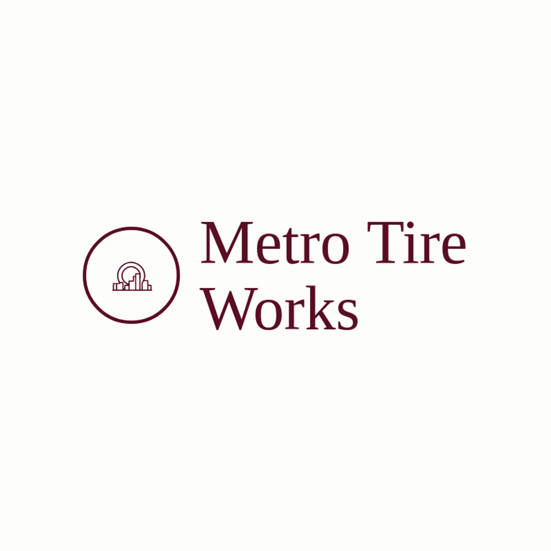 Metro Tire Works logo for tire shop
