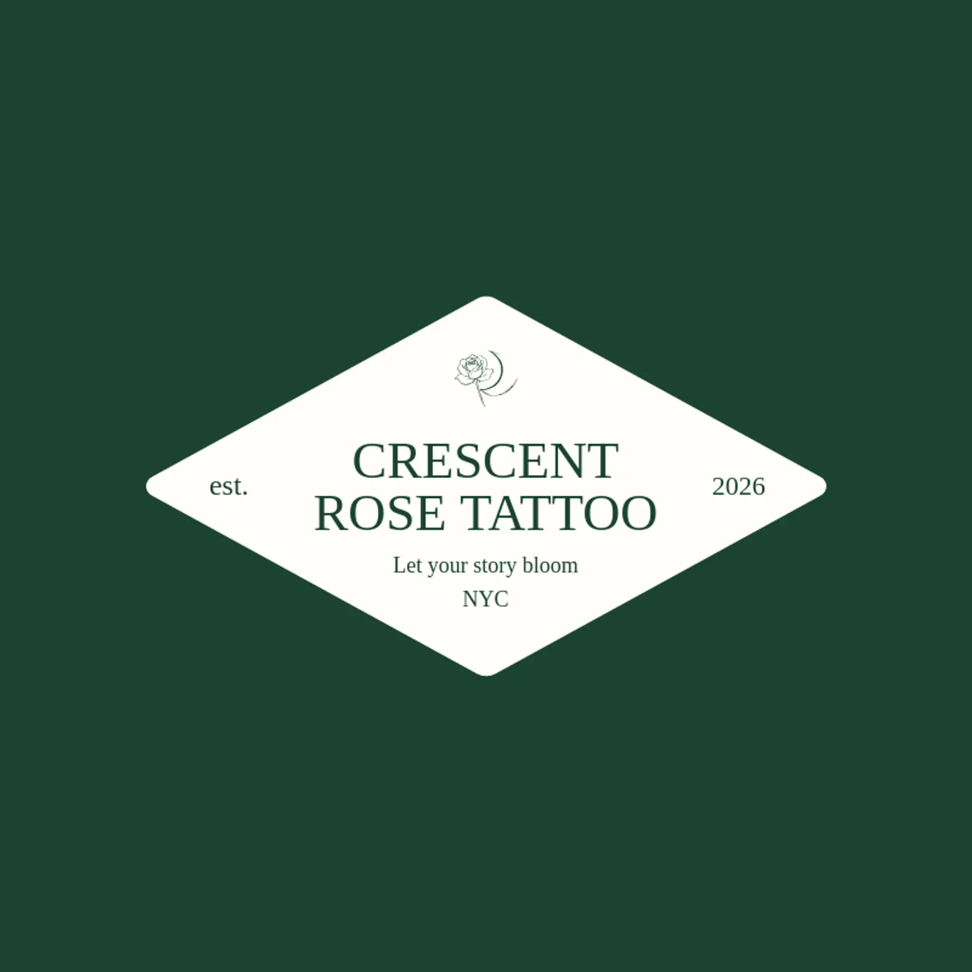 Crescent Rose Tattoo logo for tattoo shop