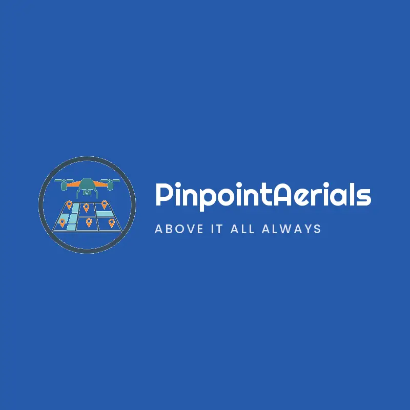 Retro drone and digital map logo for PinpointAerials
