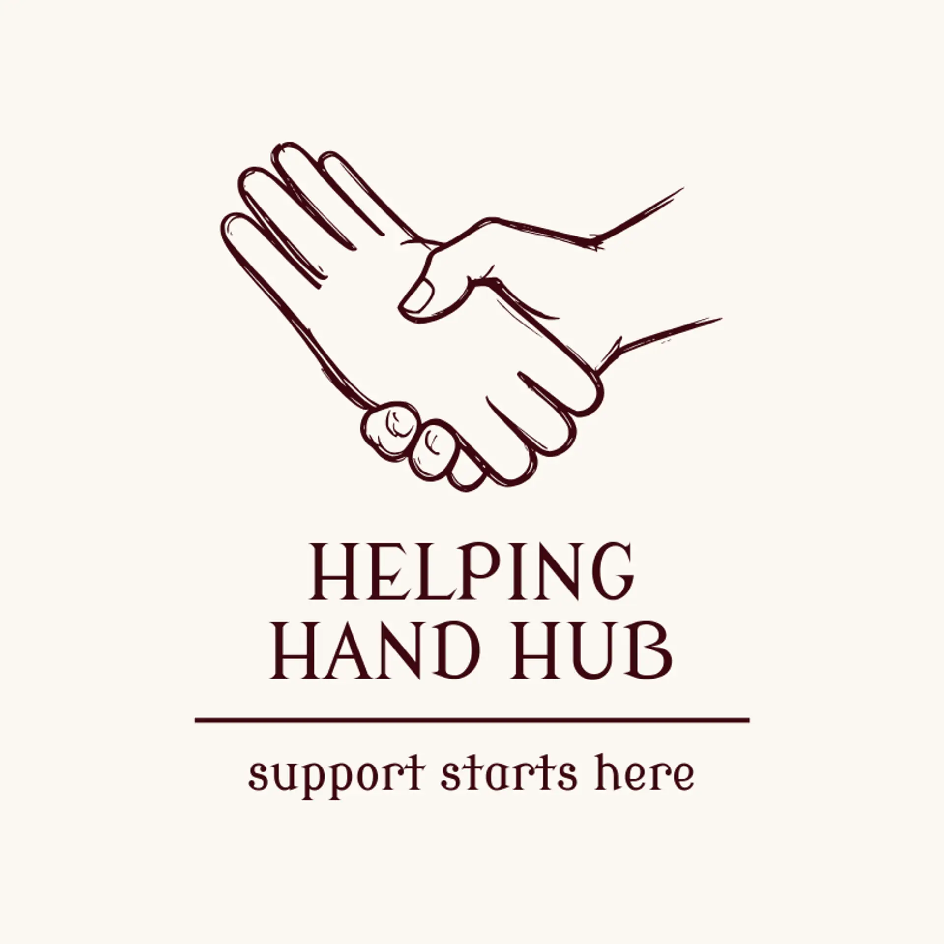 Helping Hand Hub logo for handshake