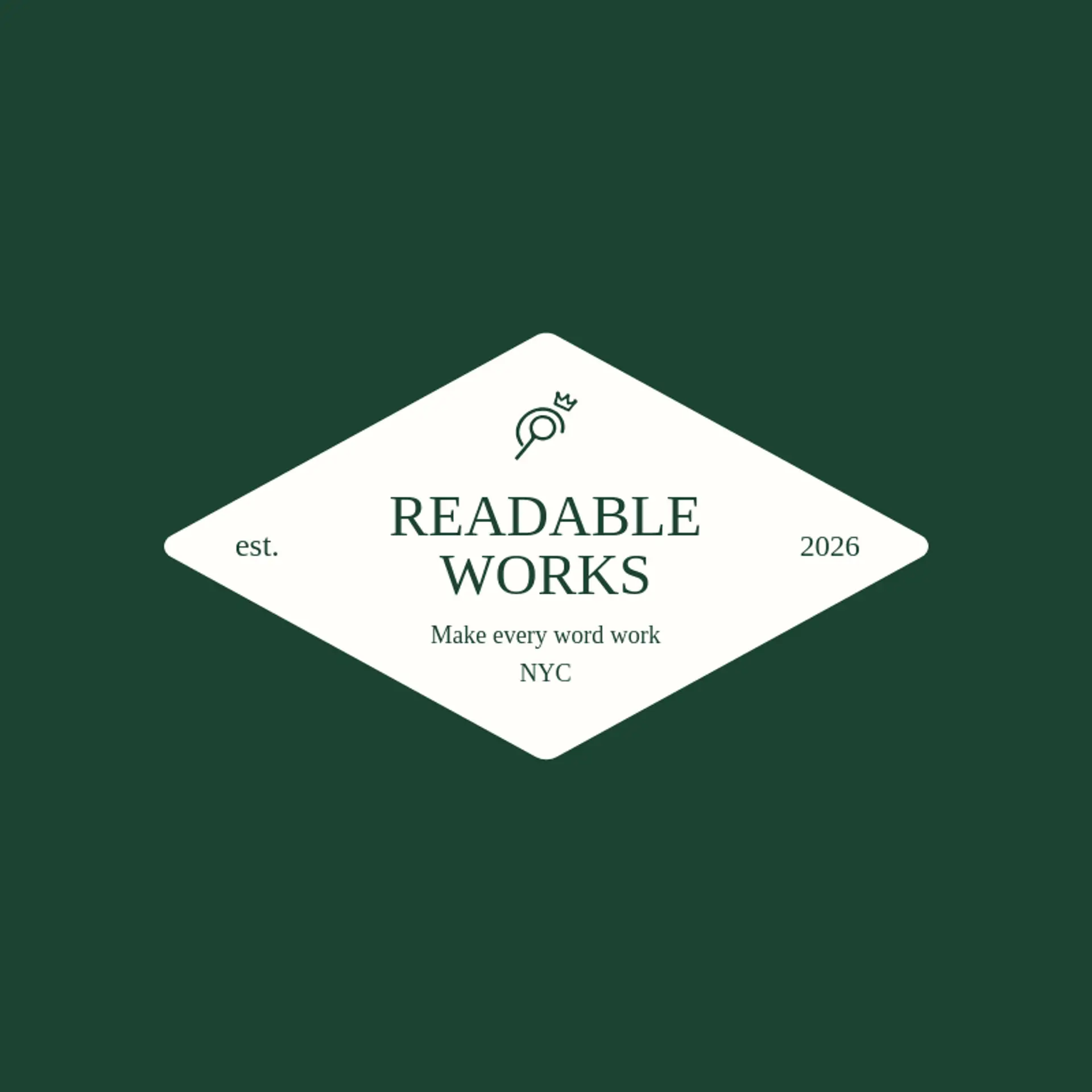 Readable Works logo for editor