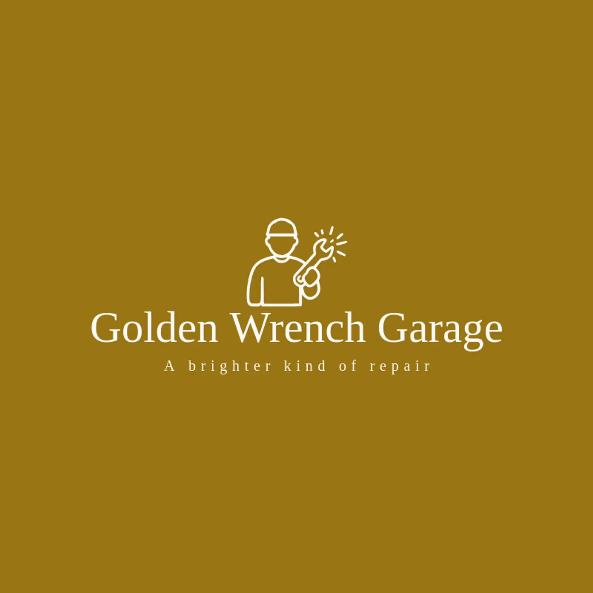 Golden Wrench Garage logo for car mechanic