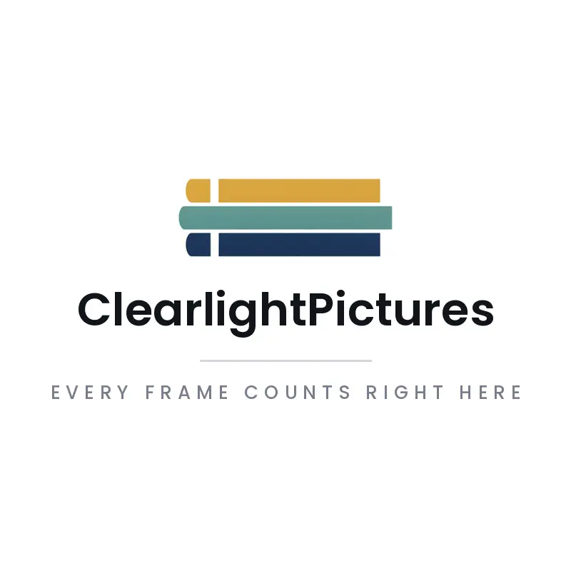Minimal portrait studio logo with a stack of photo albums
