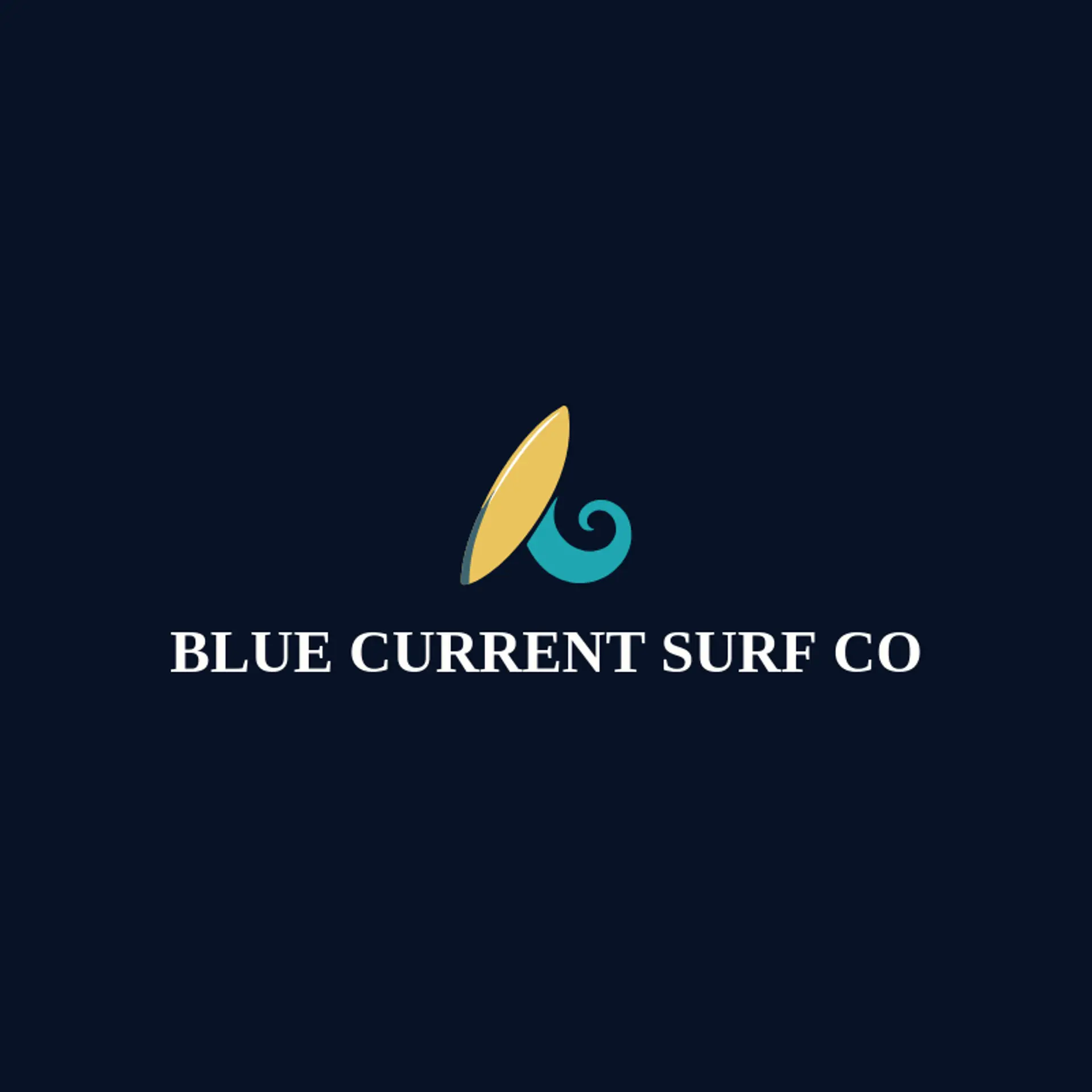Blue Current Surf Co logo for surfboard