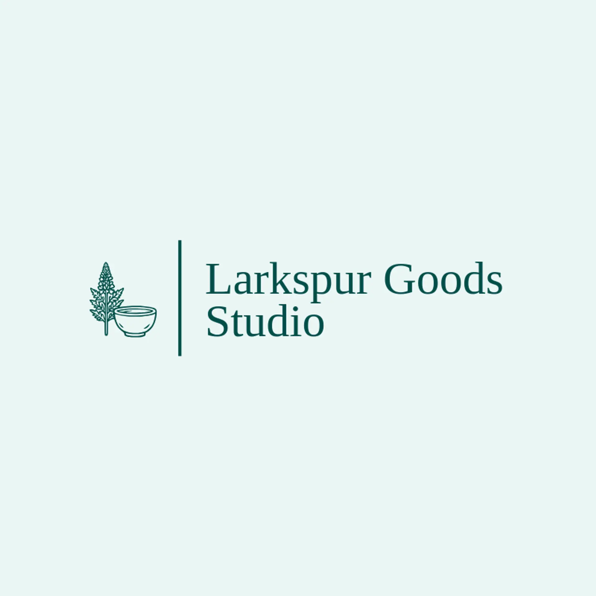 Larkspur Goods Studio logo for artisan