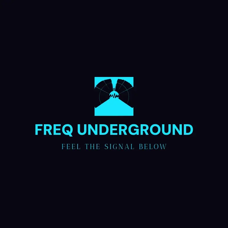 The record label name Freq Underground as a branded logo with a single color icon