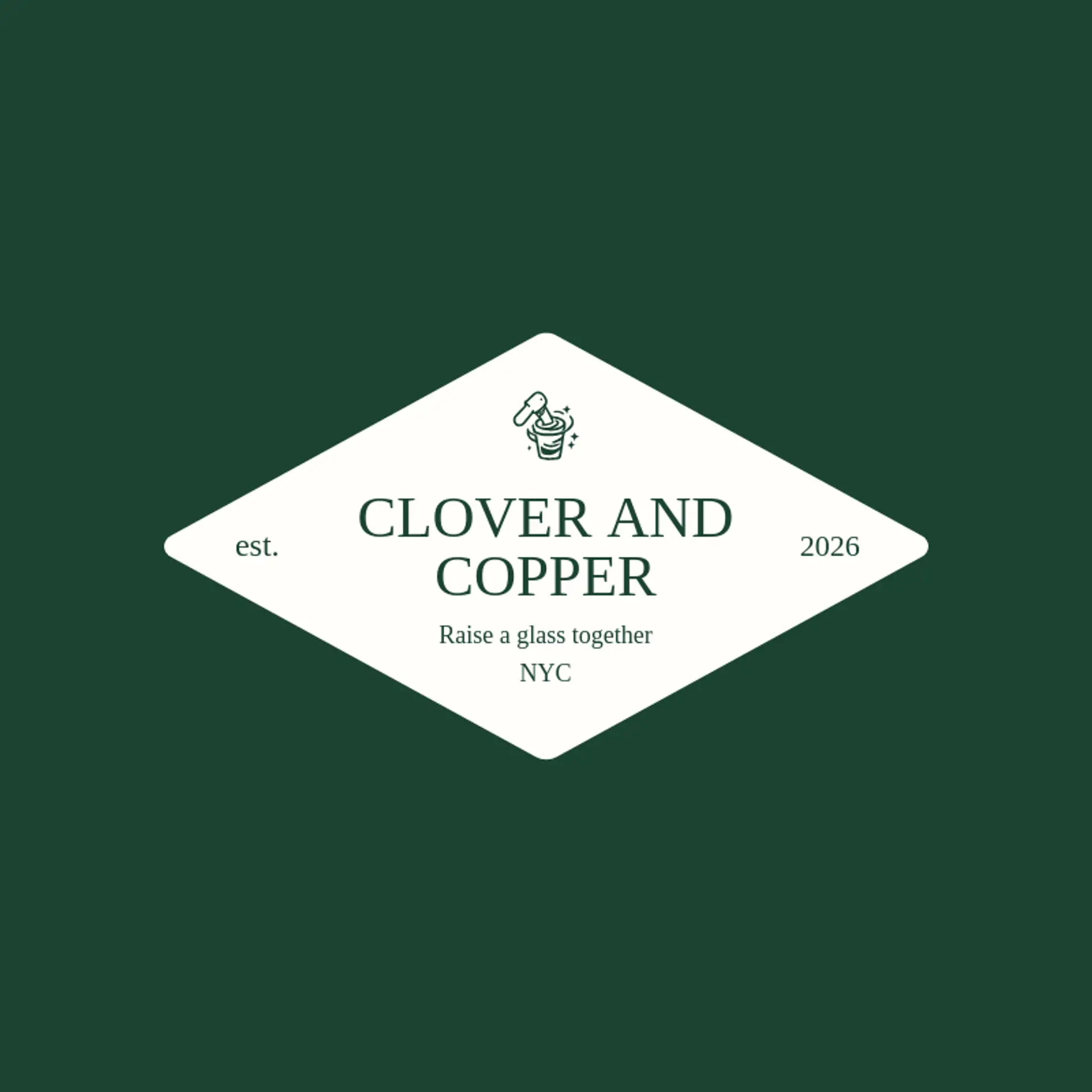 Clover and Copper logo for bartender