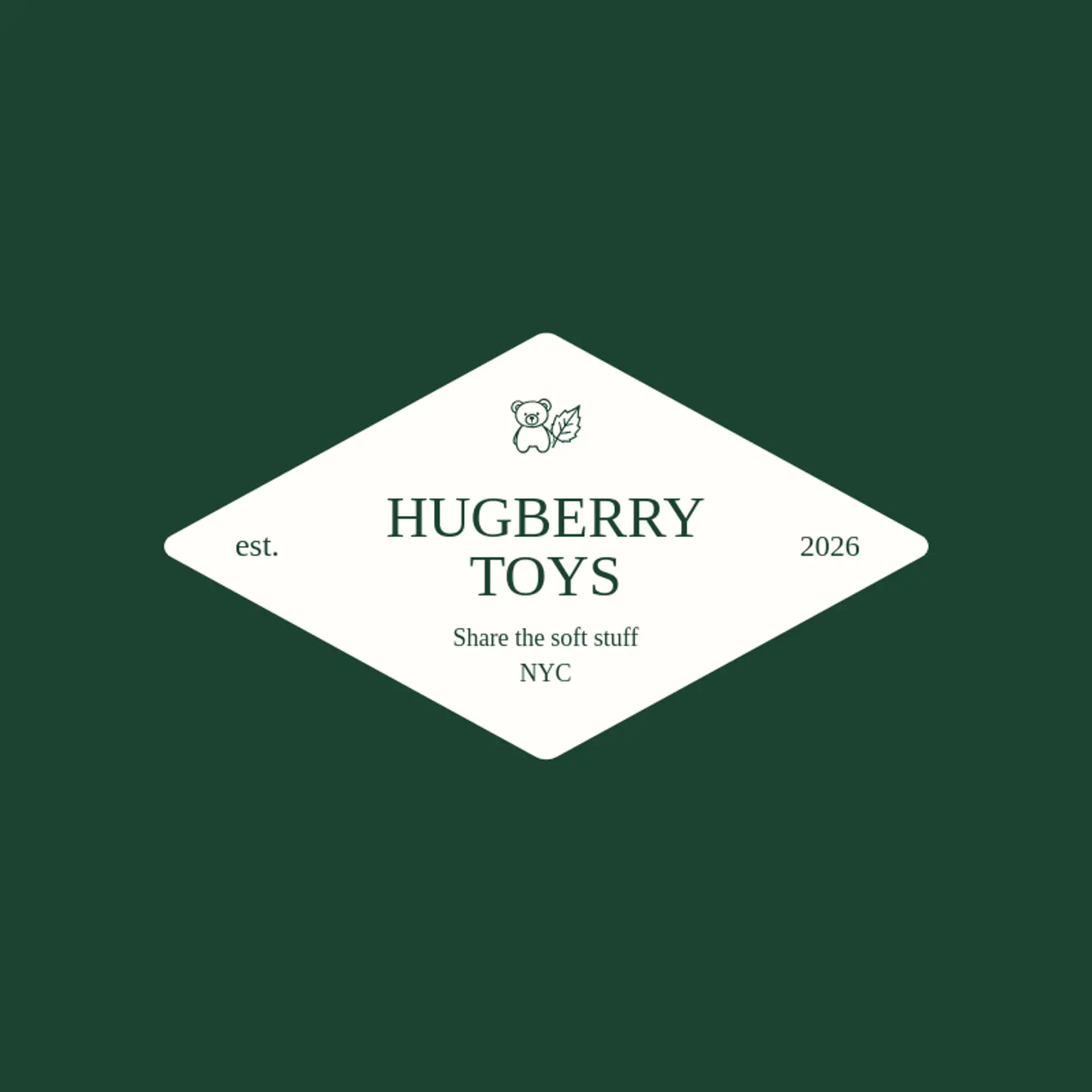 Hugberry Toys logo for teddy bear