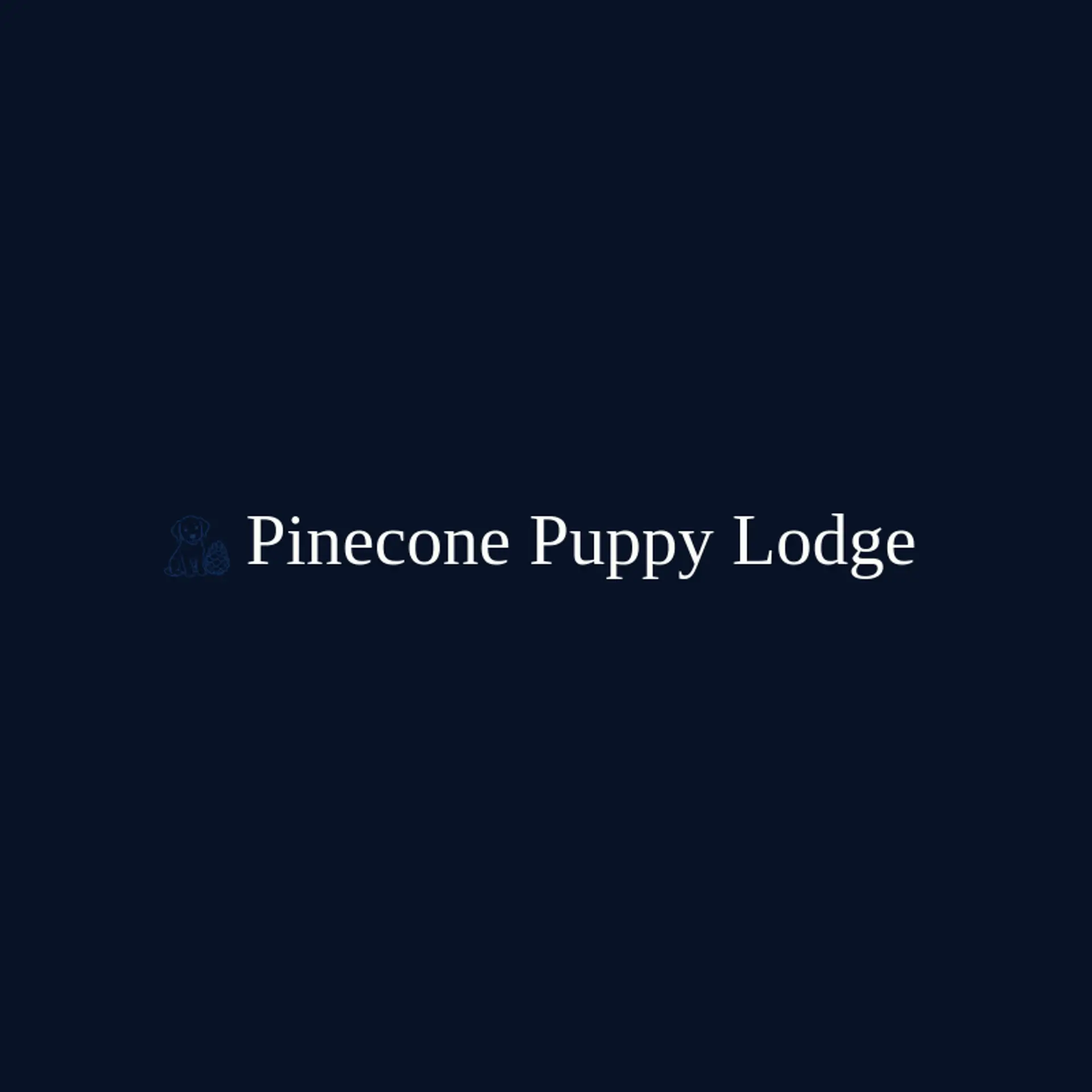 Pinecone Puppy Lodge logo for puppy
