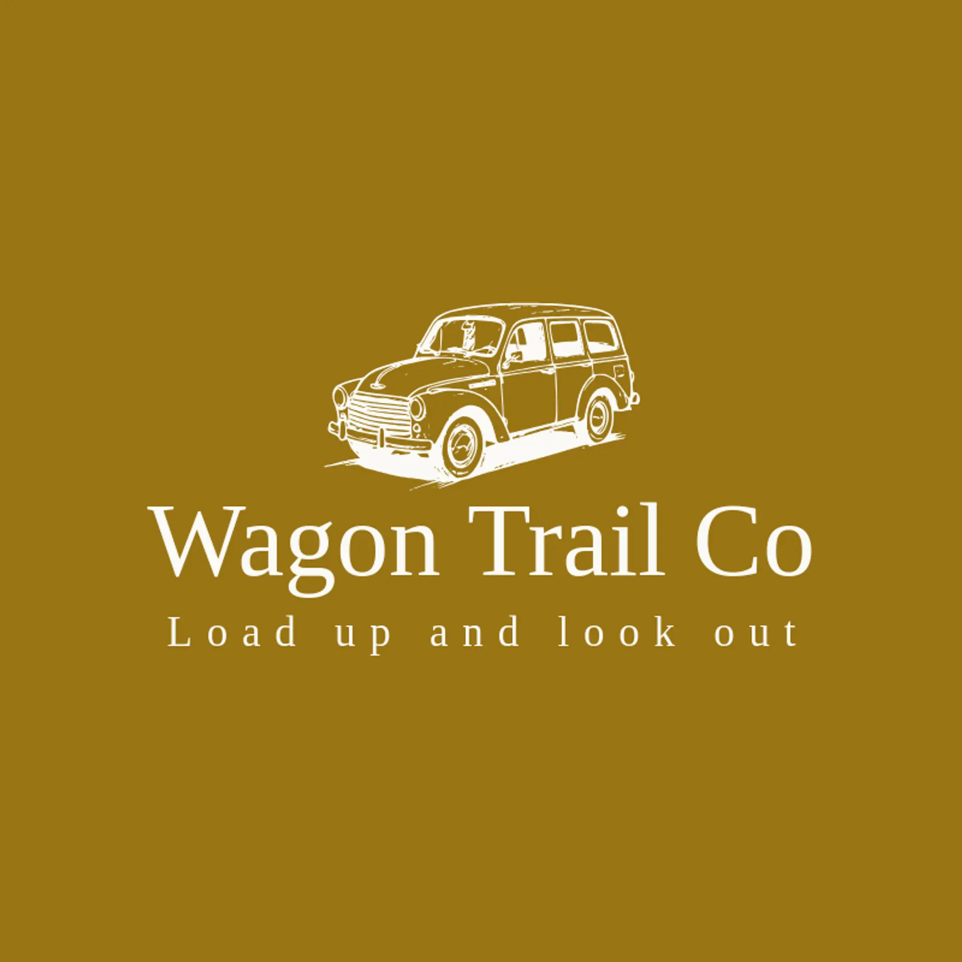 Wagon Trail Co logo for road trip