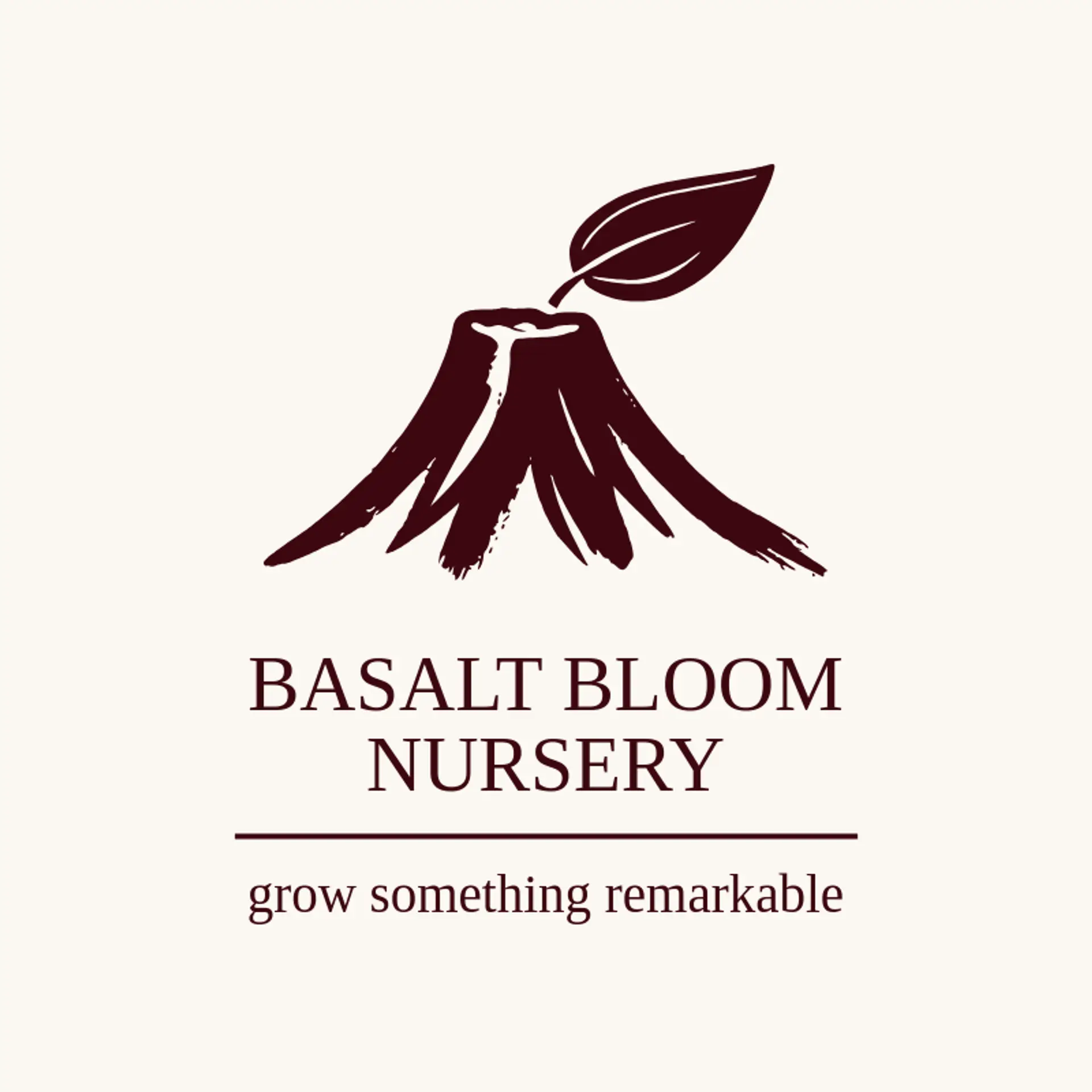 Basalt Bloom Nursery logo for volcano