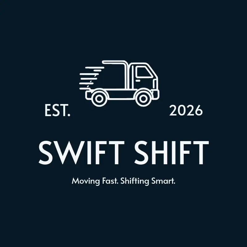 The moving company name Swift Shift as a branded logo with a single color icon