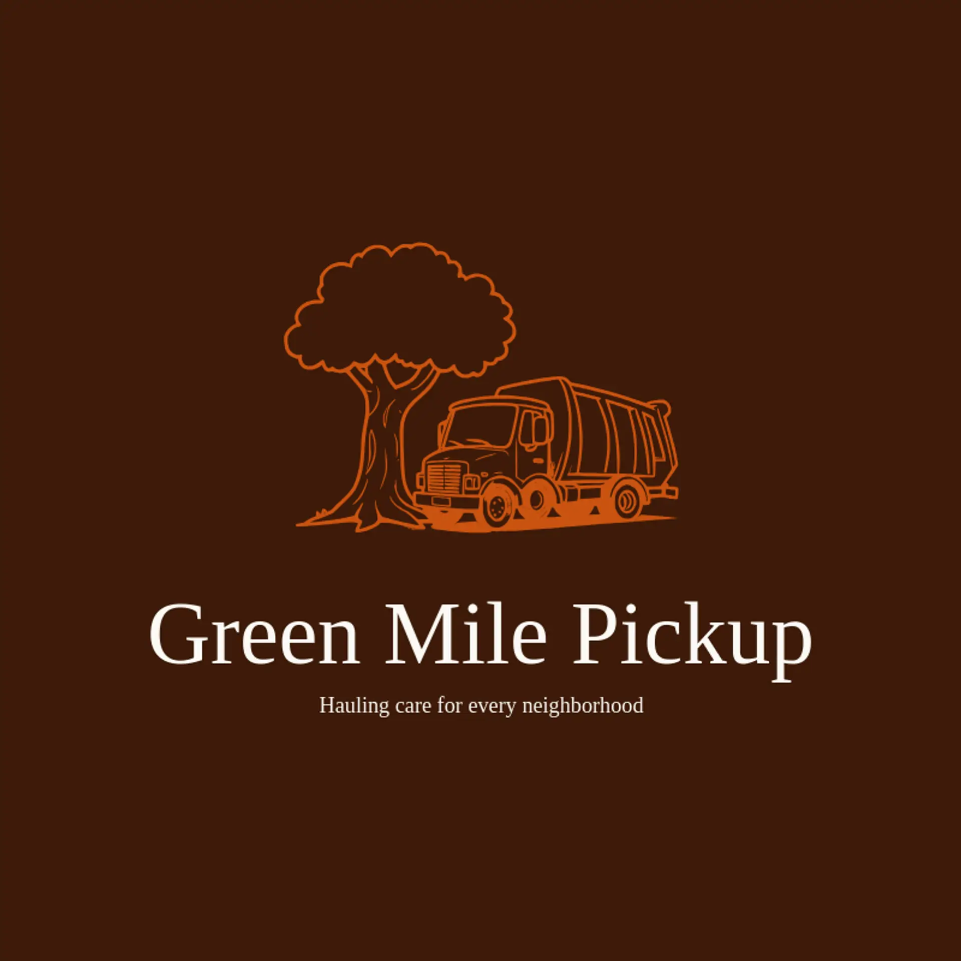 Green Mile Pickup logo for trash