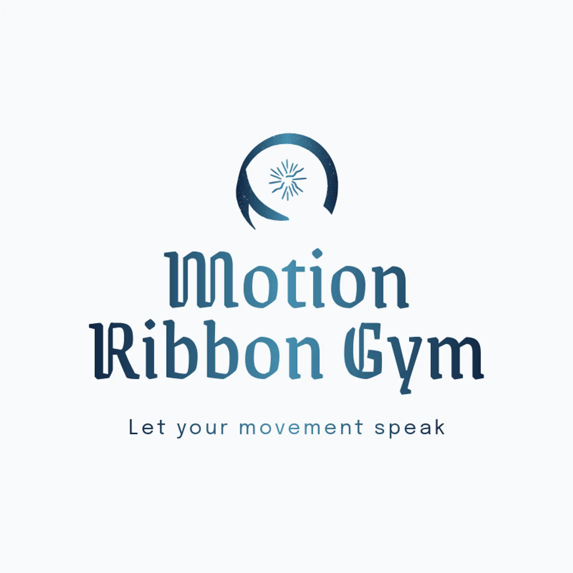 Motion Ribbon Gym logo for gymnastics