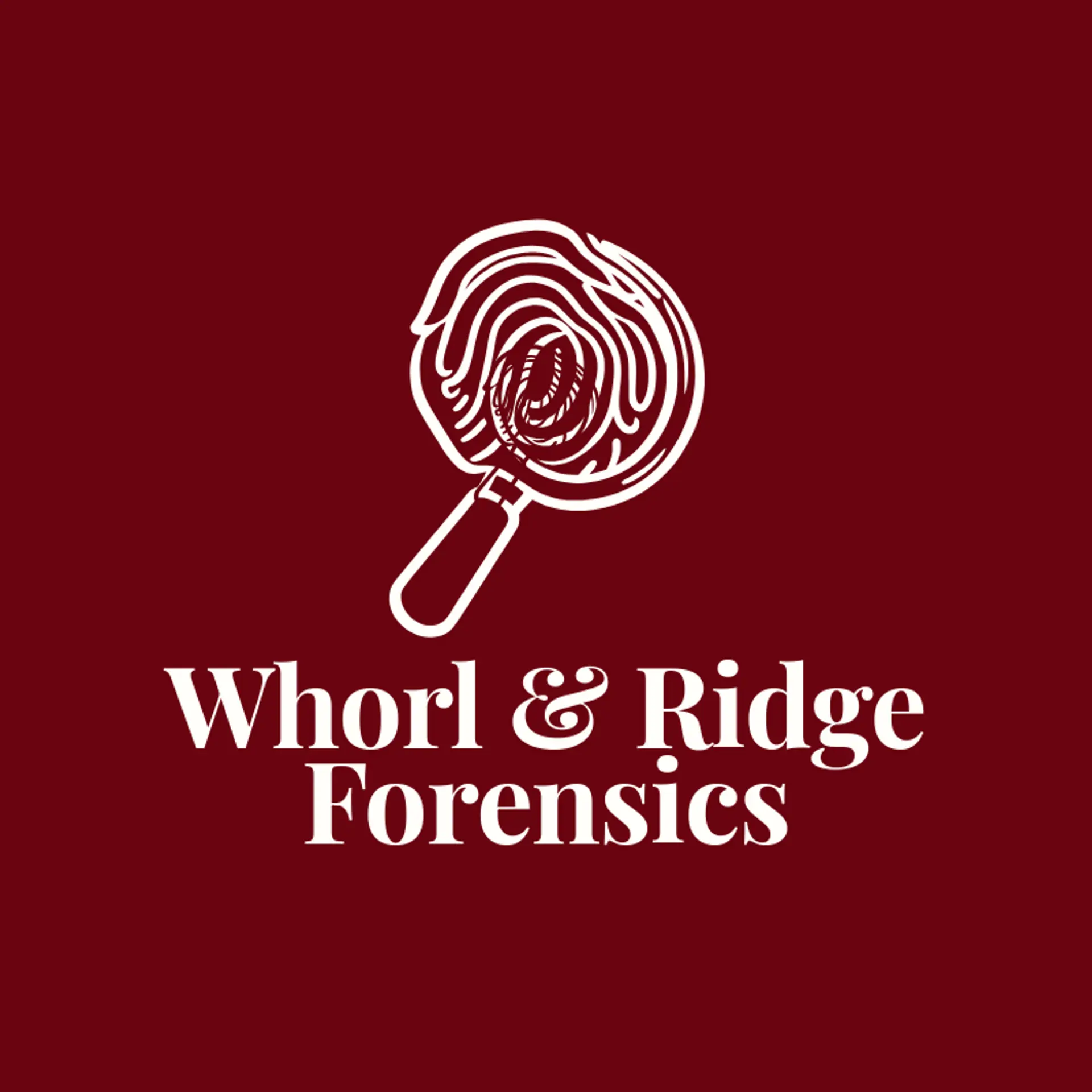 Whorl & Ridge Forensics logo for detective