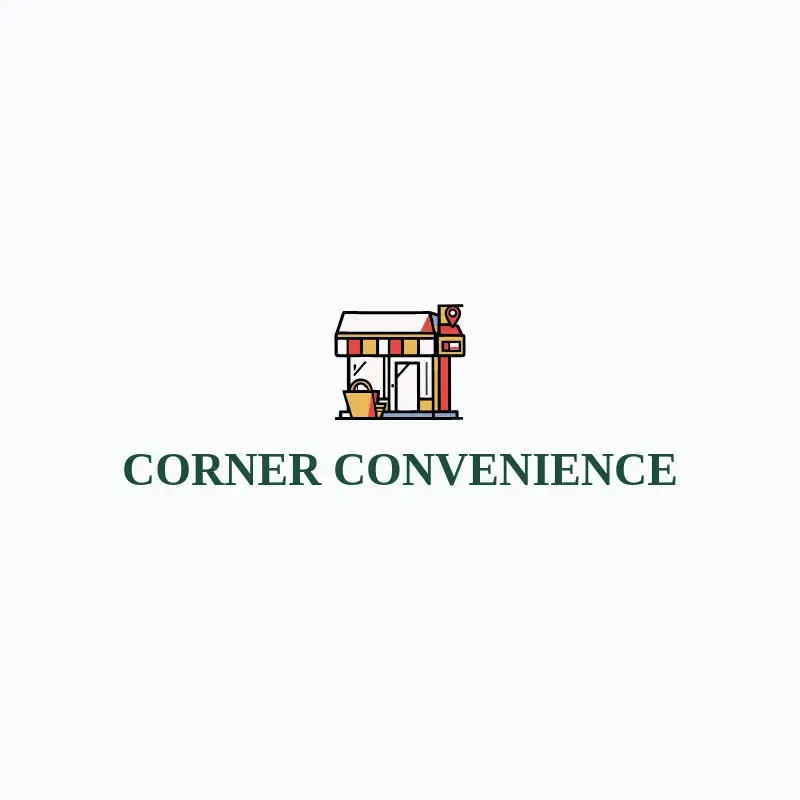 The convenience store name Corner Convenience as a branded logo with a color icon