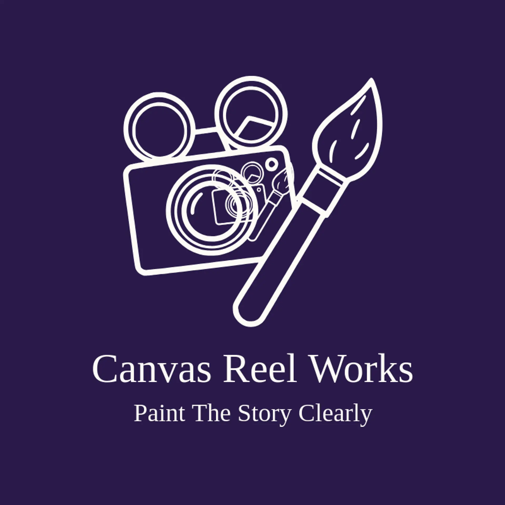 Canvas Reel Works logo for movie studio