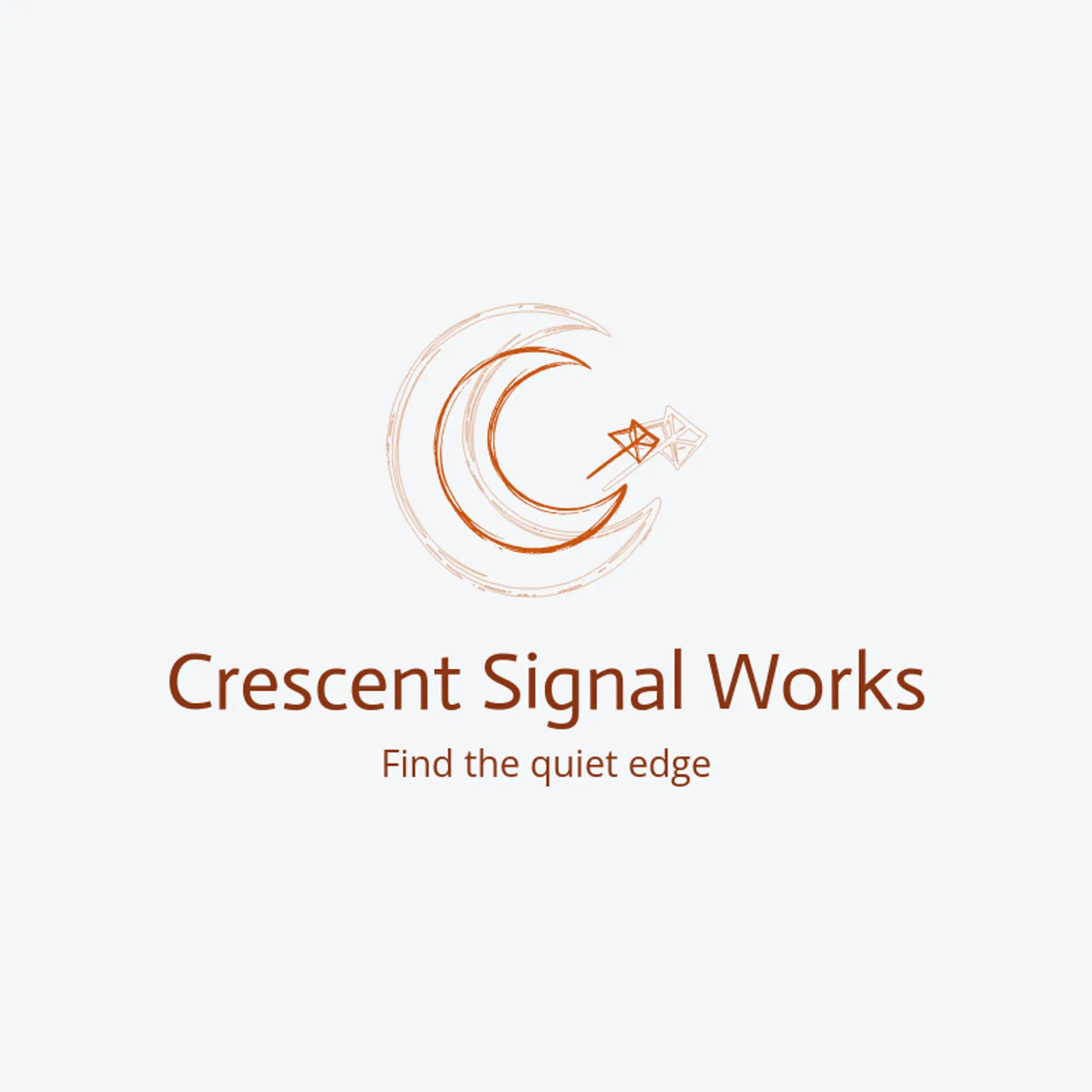 Crescent Signal Works logo for negative space