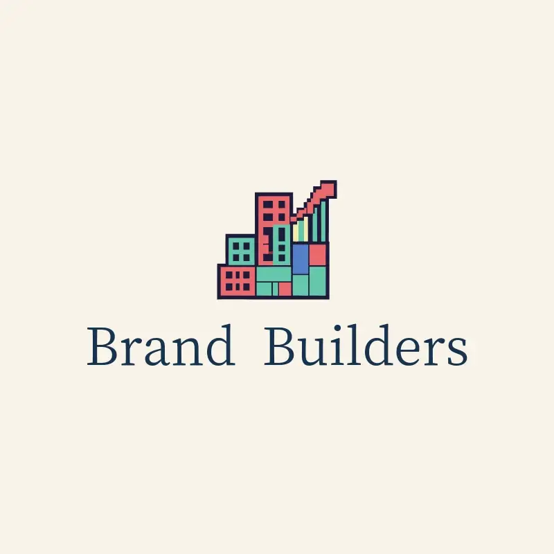 The domain name Brand Builders as a branded logo with a color icon