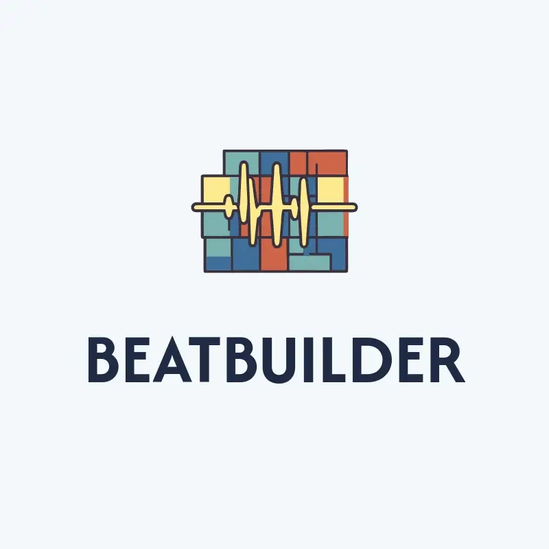The music brand name BeatBuilder as a branded logo with a color icon