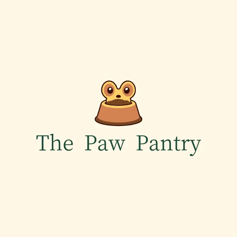 The pet business name The Paw Pantry as a branded logo with a color icon