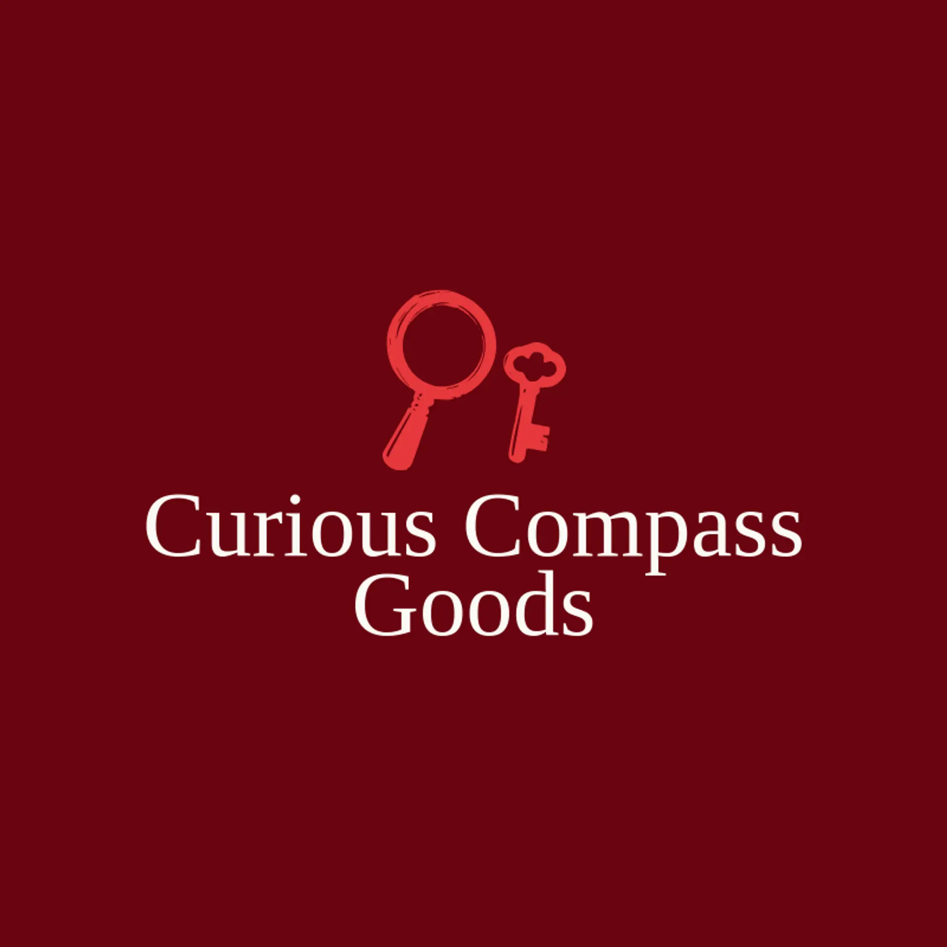 Curious Compass Goods logo for magnifying glass