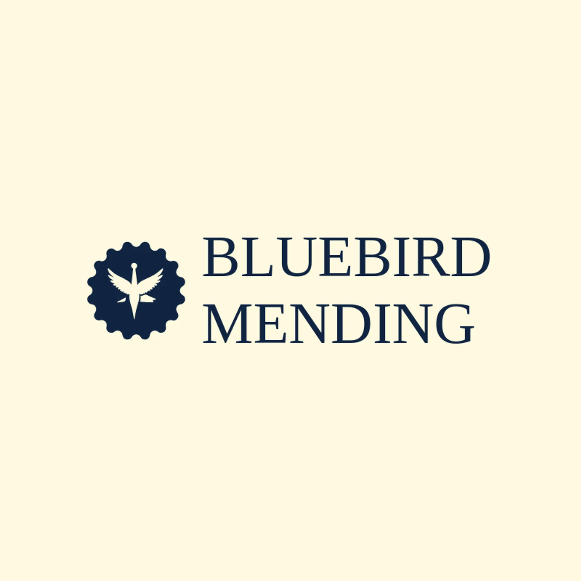 Bluebird Mending logo for stitching
