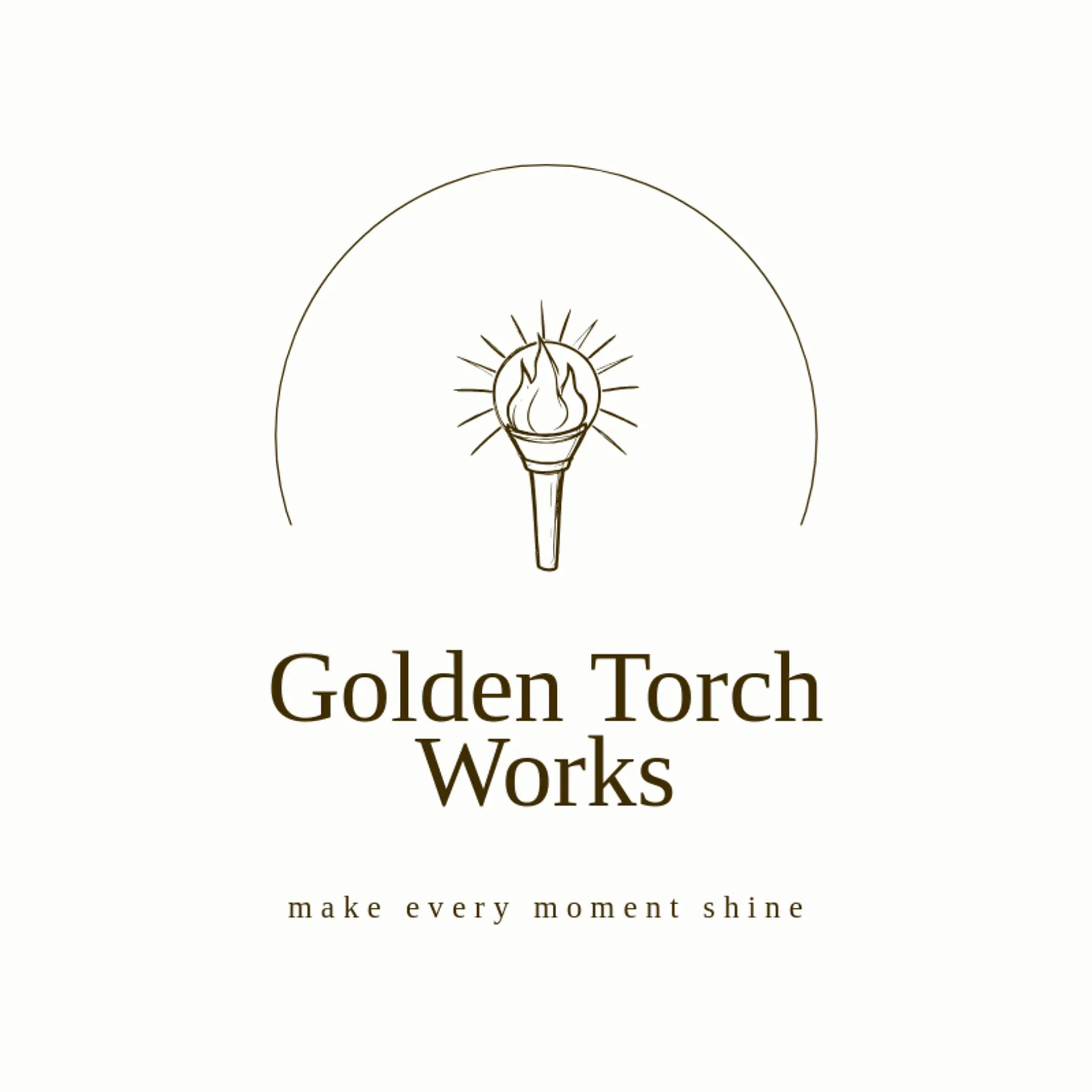Golden Torch Works logo for torch
