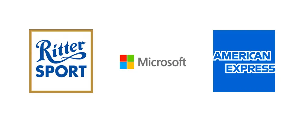 Rectangular brand logo shapes