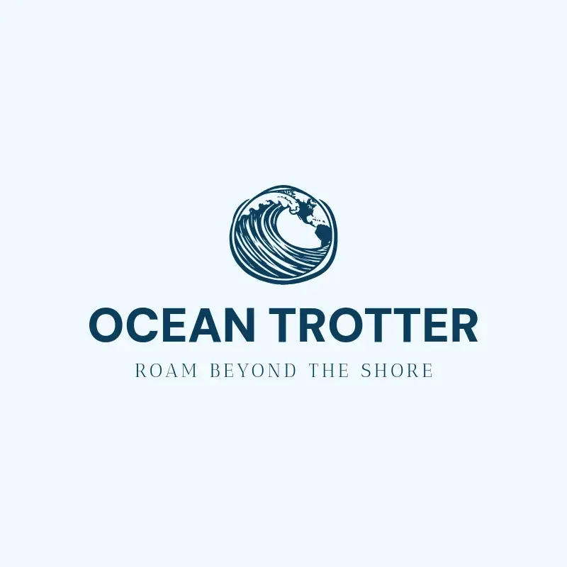 The boat name Ocean Trotter as a branded logo with a single color icon