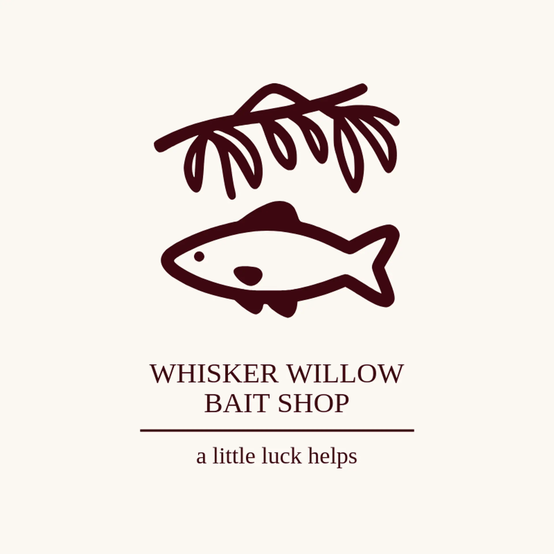 Whisker Willow Bait Shop logo for catfish