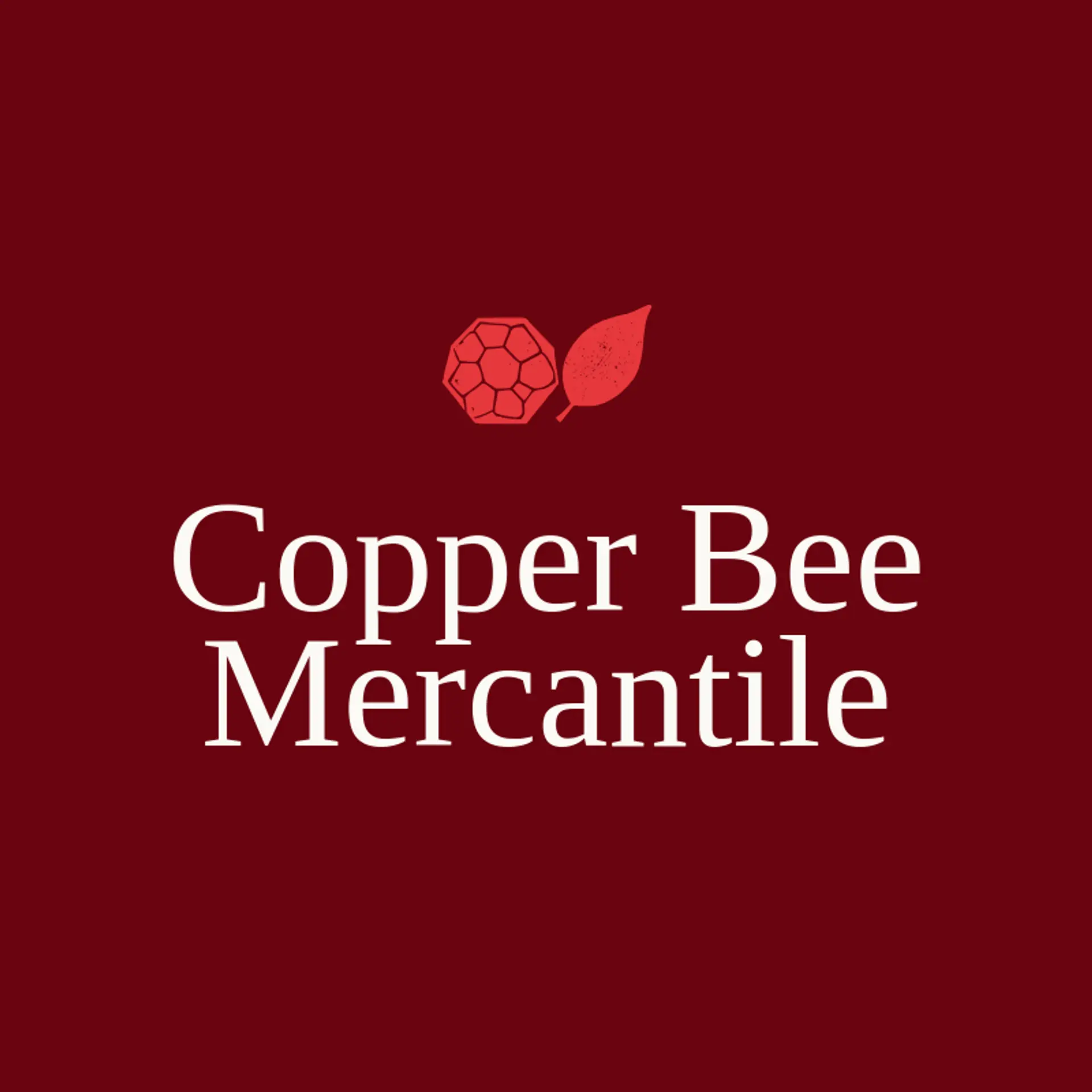 Copper Bee Mercantile logo for honeycomb