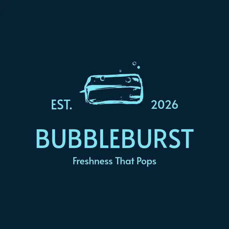 The soap business name BubbleBurst as a branded logo with a single color icon