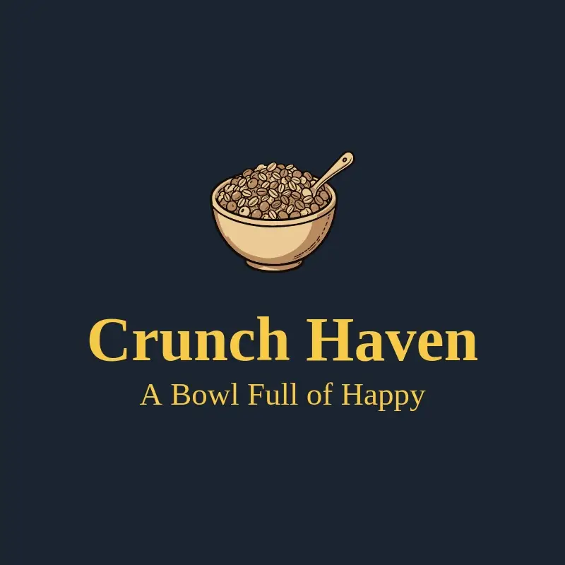 The cereal name Crunch Haven as a branded logo with a color icon