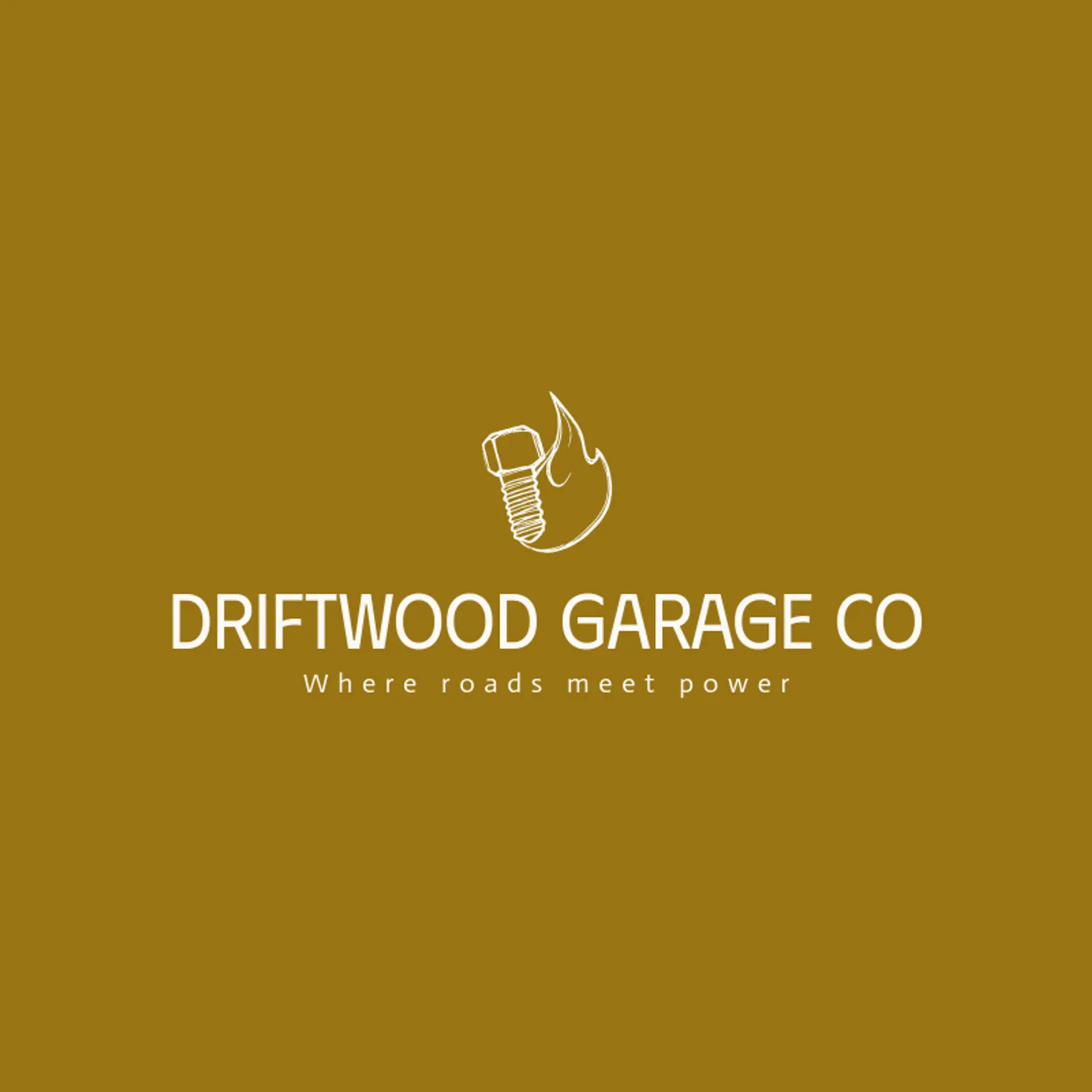 Driftwood Garage Co logo for engine