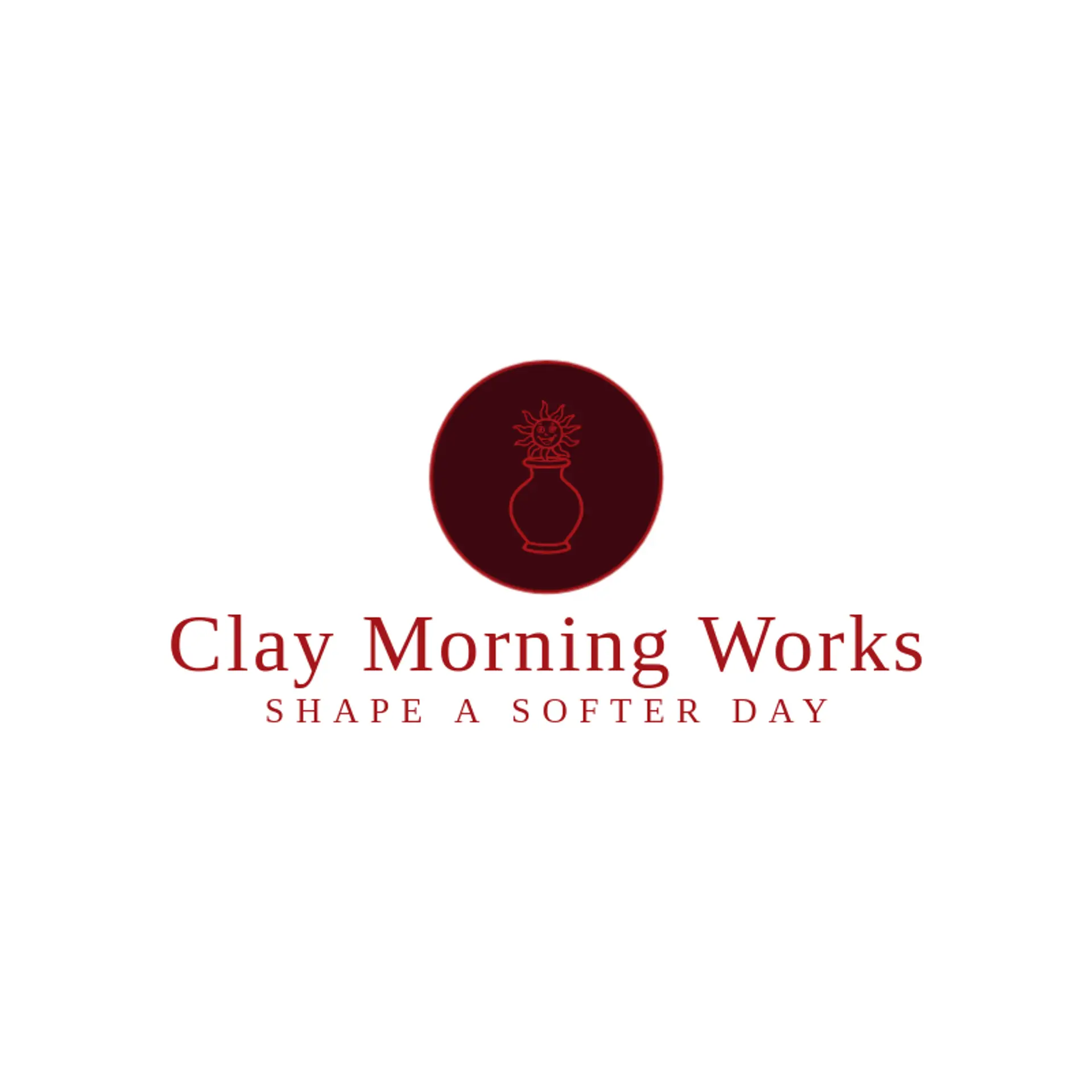 Clay Morning Works logo for handmade