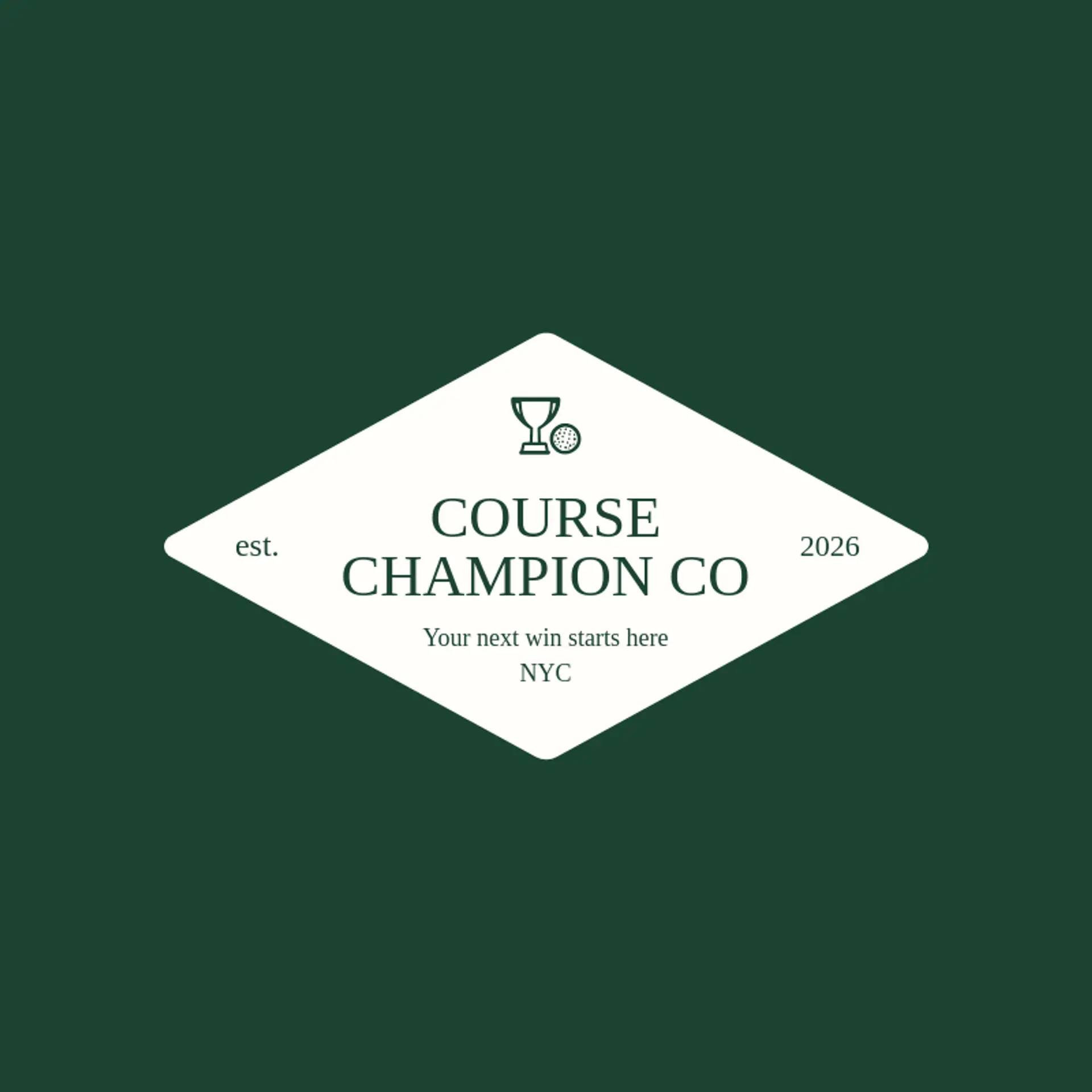 Course Champion Co logo for golf ball