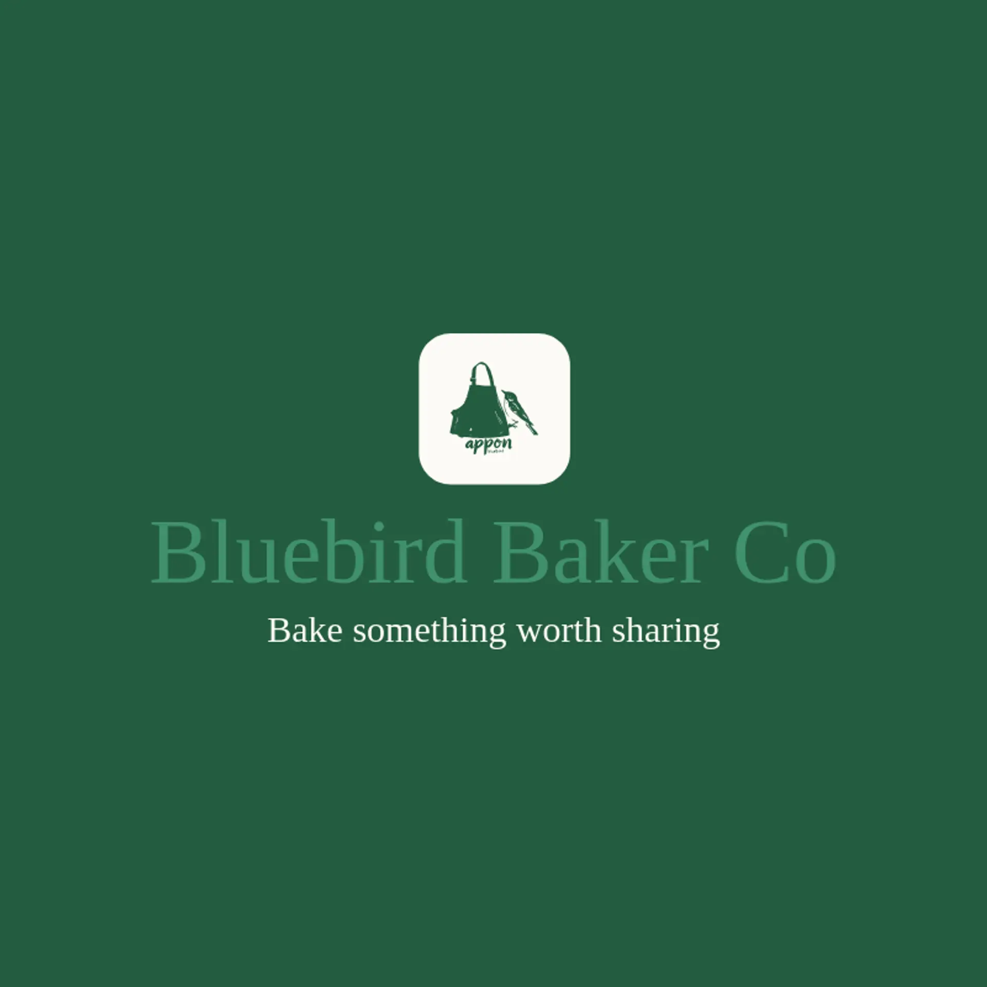 Bluebird Baker Co logo for apron
