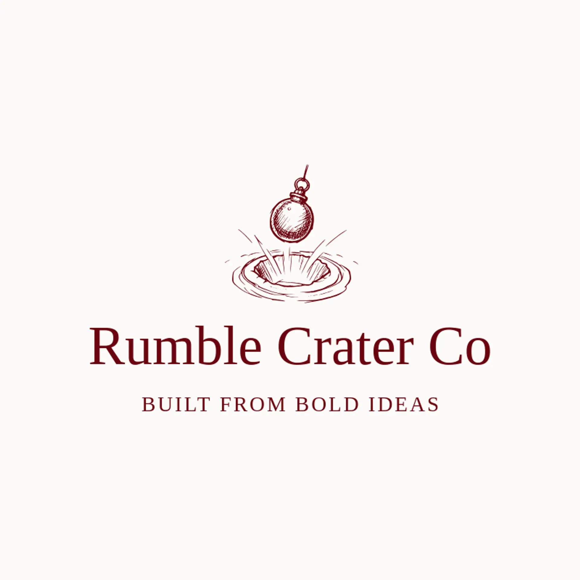Rumble Crater Co logo for bomb