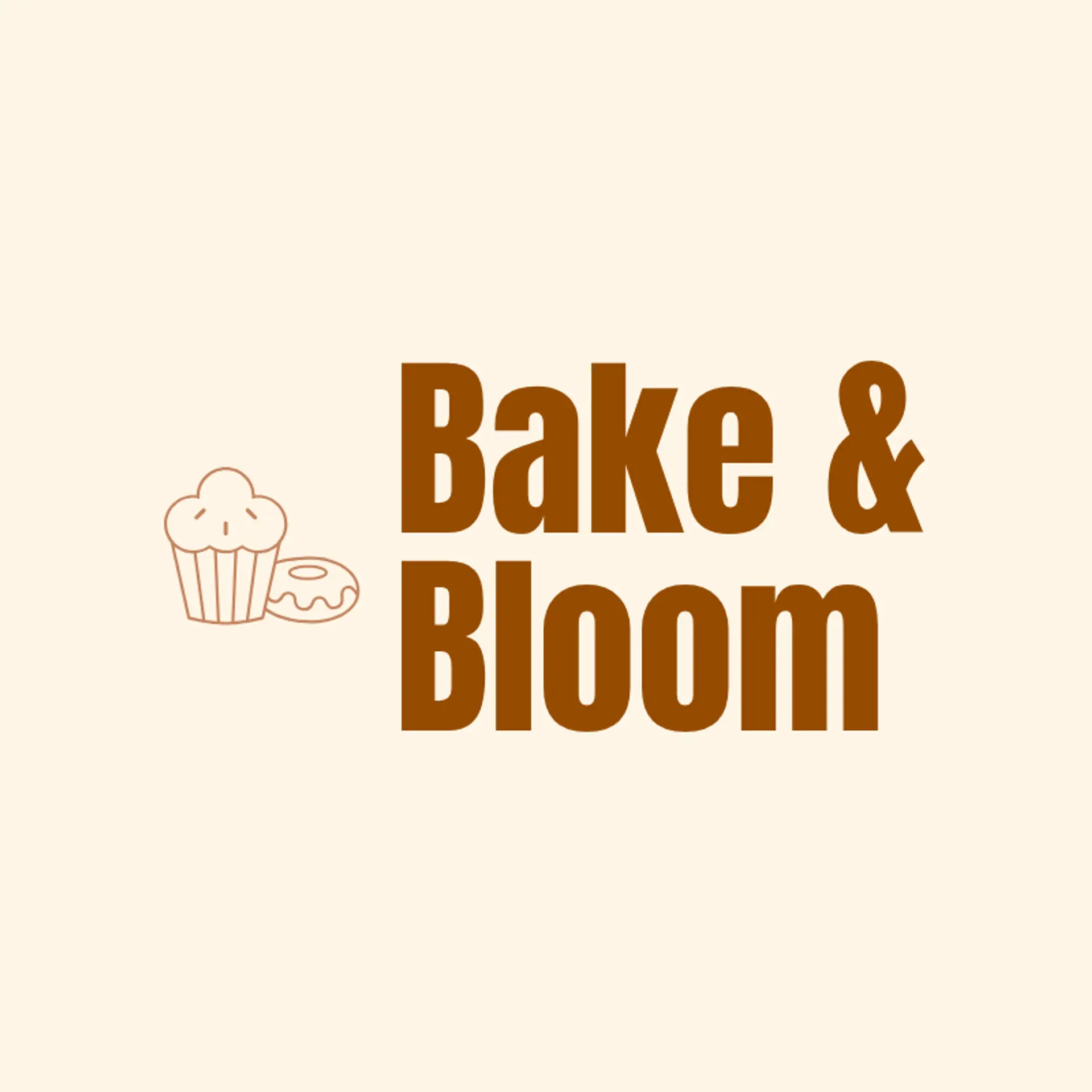 Bake & Bloom logo for creative bakery