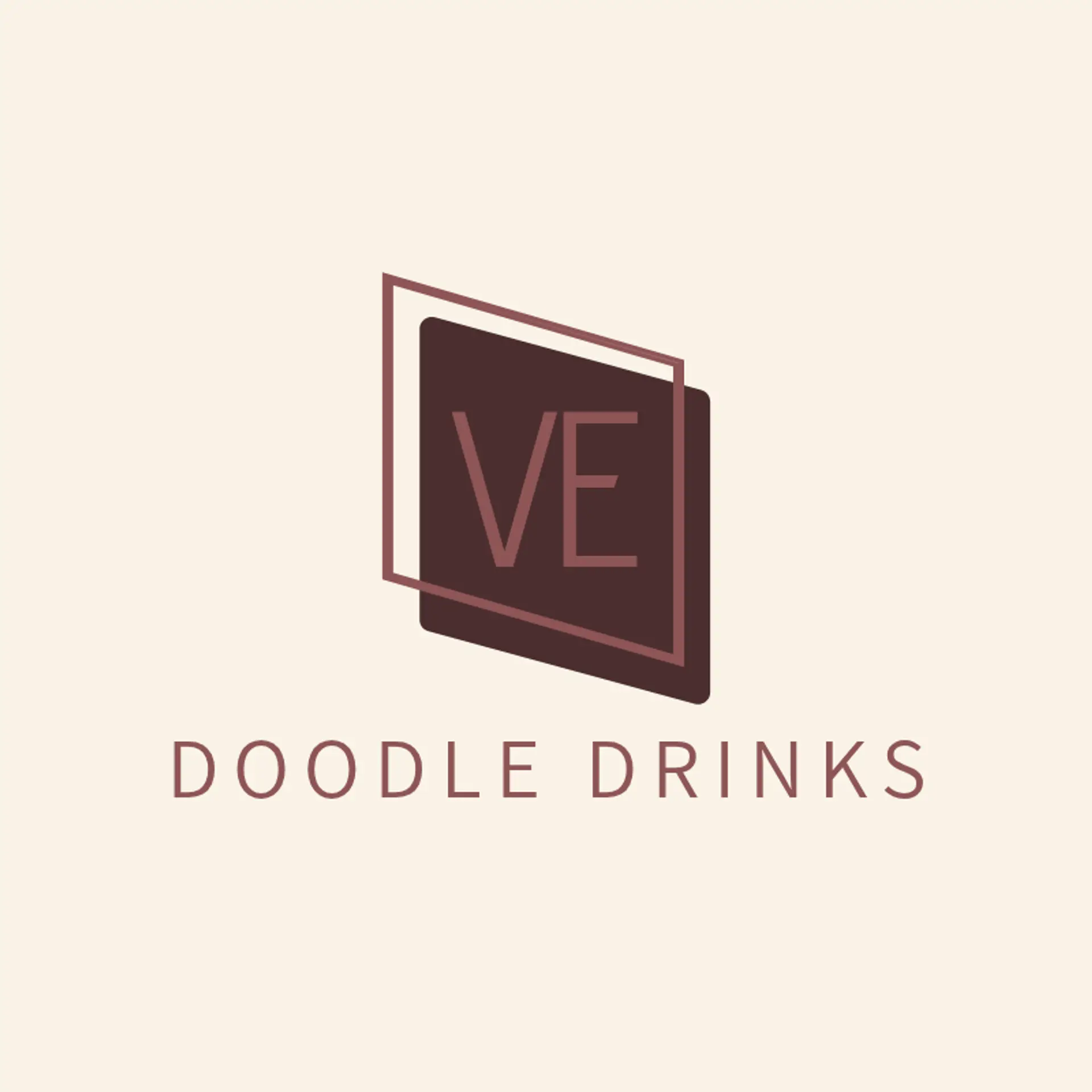 Doodle Drinks logo for creative cafe