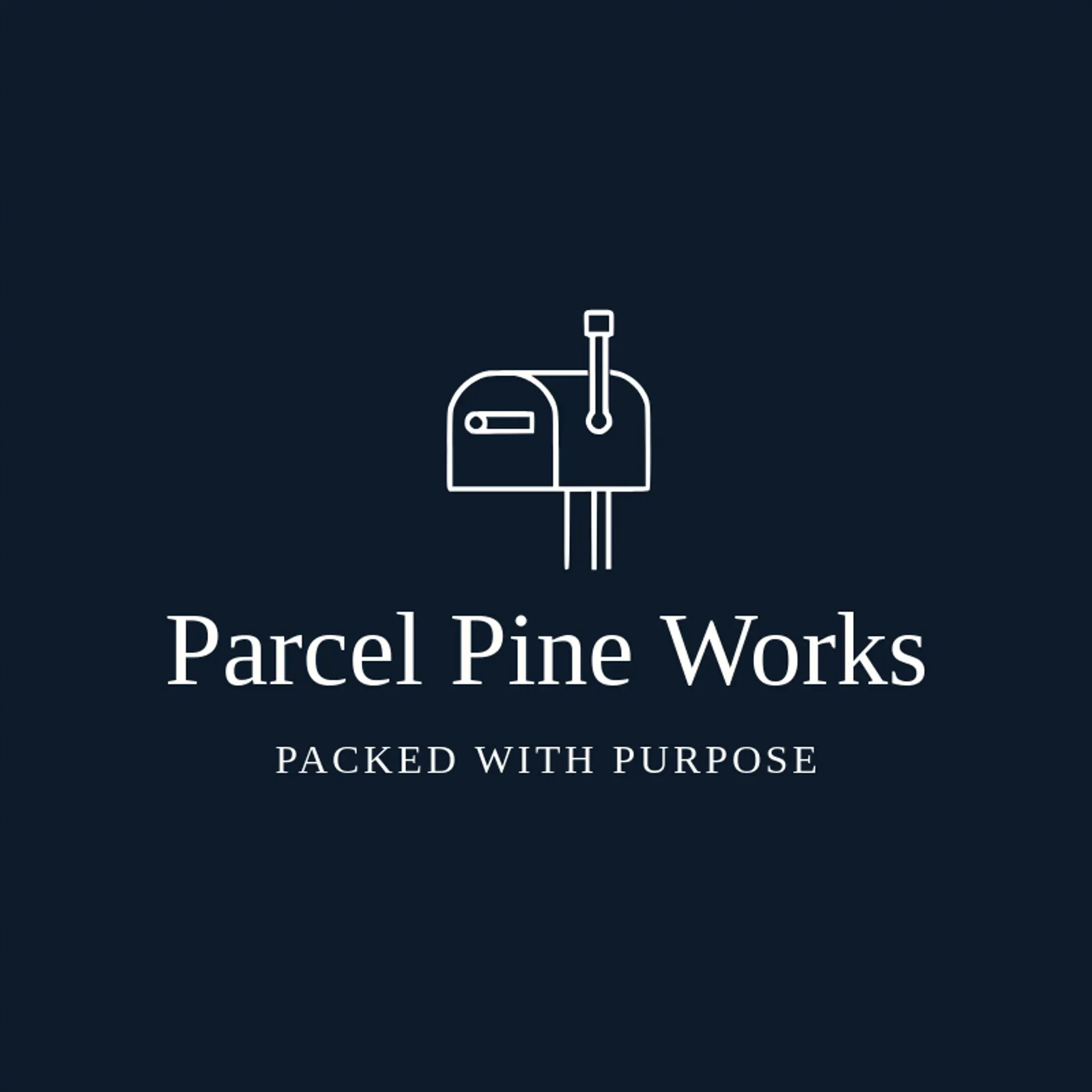 Parcel Pine Works logo for postal