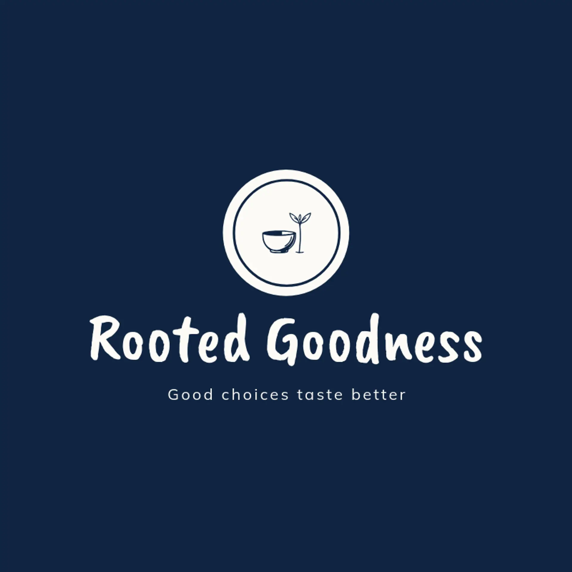 Rooted Goodness logo for vegan