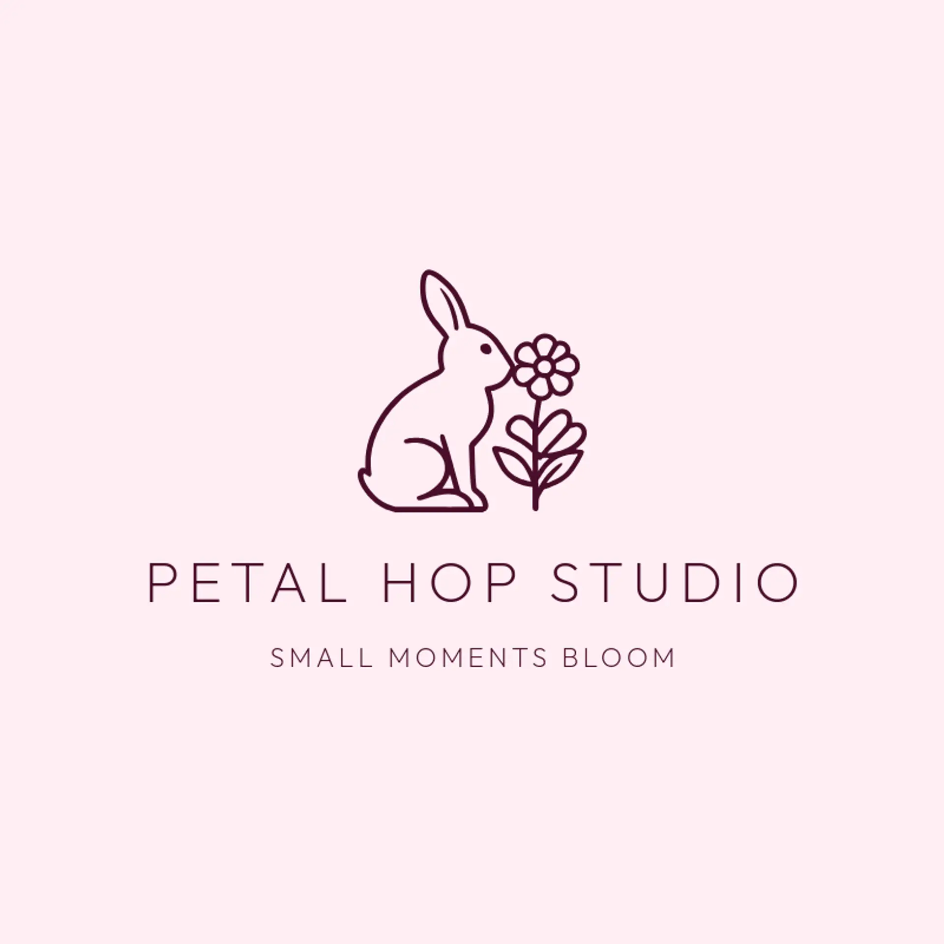 Petal Hop Studio logo for rabbit