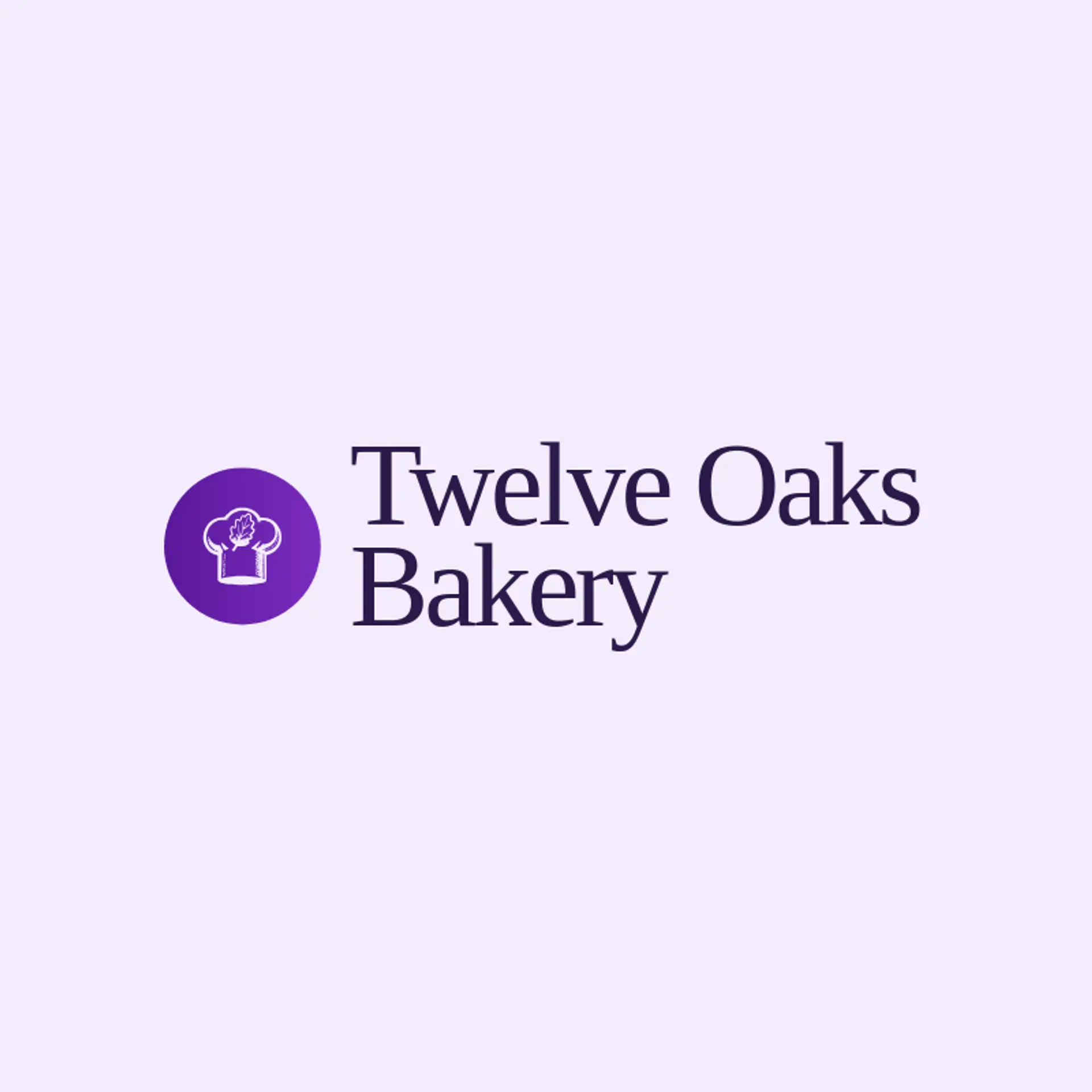 Twelve Oaks Bakery logo for chef hat
