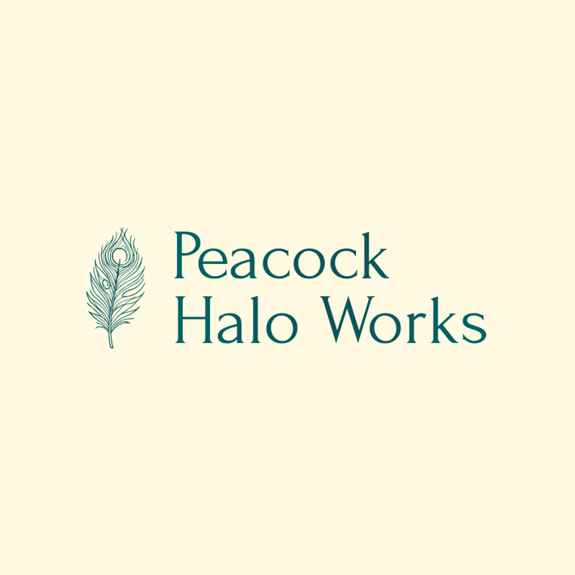 Peacock Halo Works logo for peacock