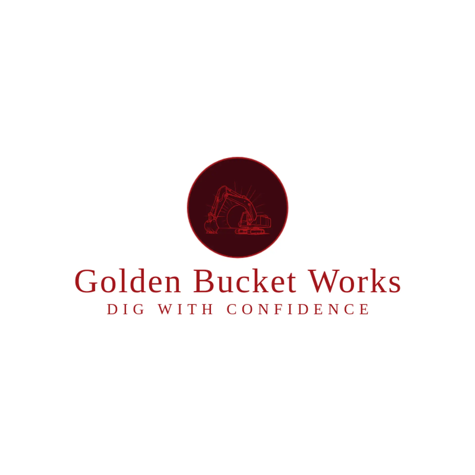 Golden Bucket Works logo for excavator