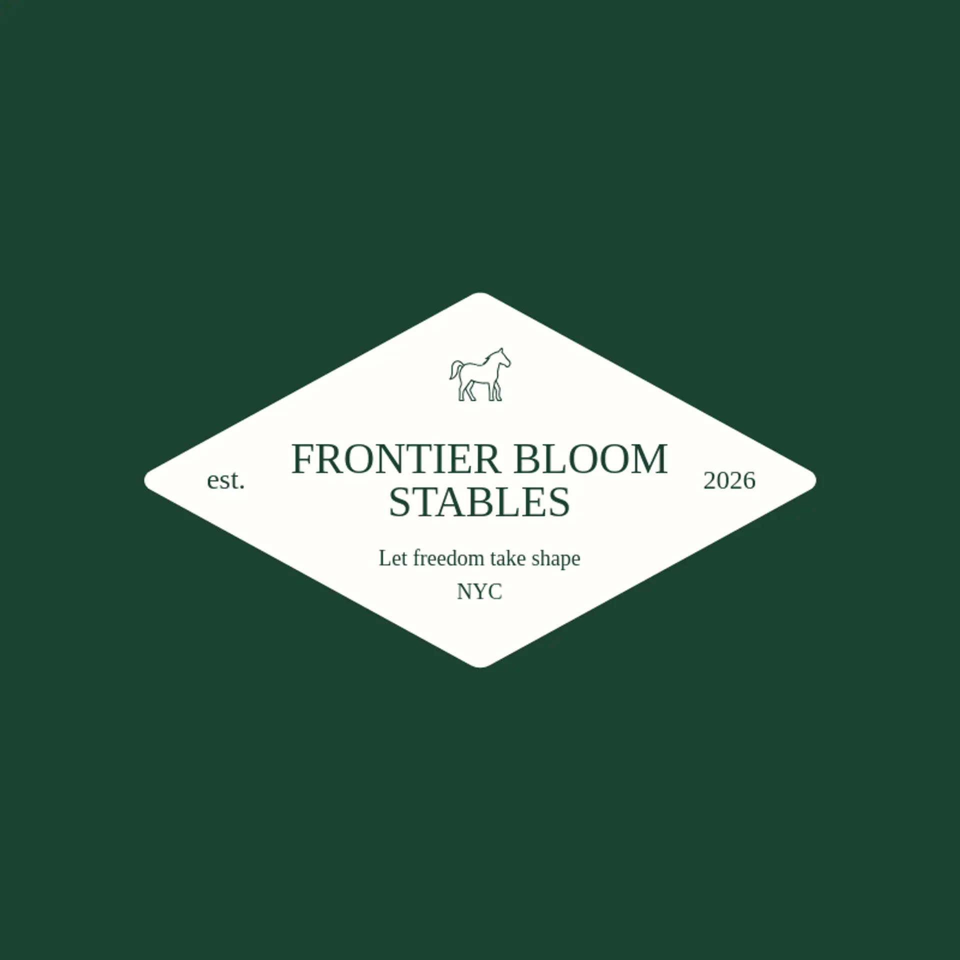 Frontier Bloom Stables logo for bronco