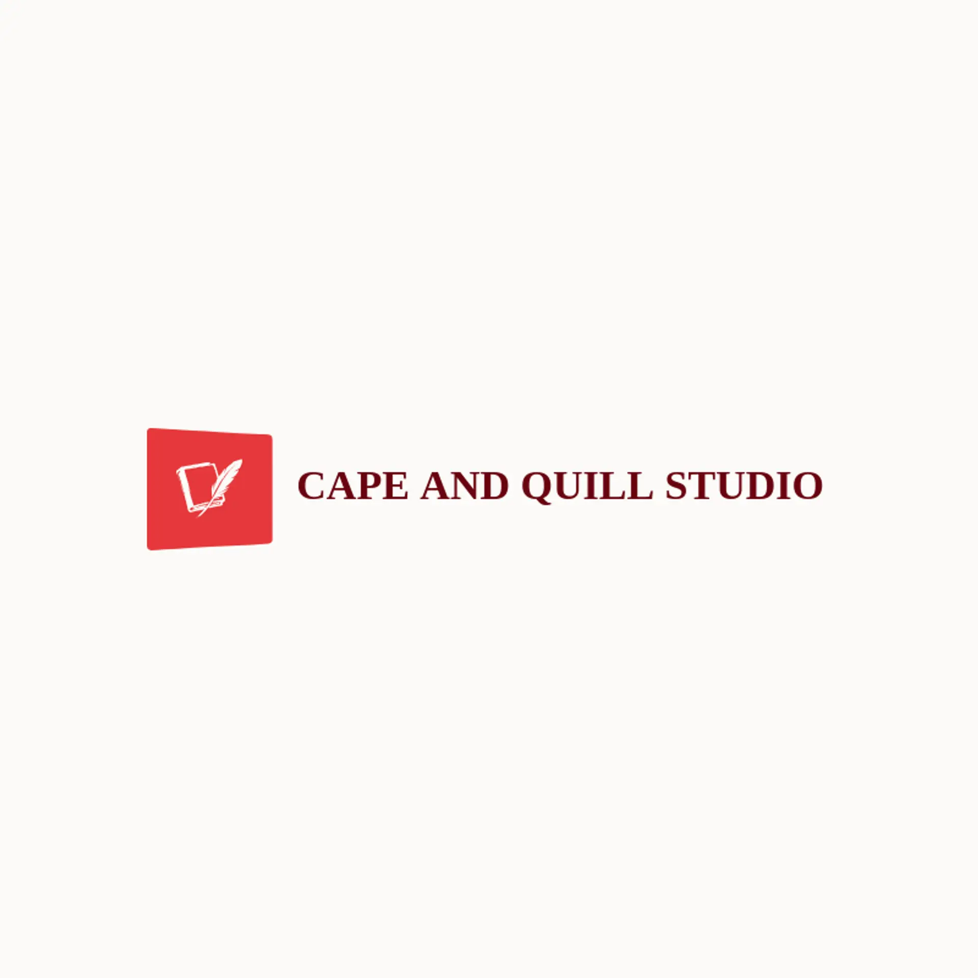 Cape and Quill Studio logo for comic book